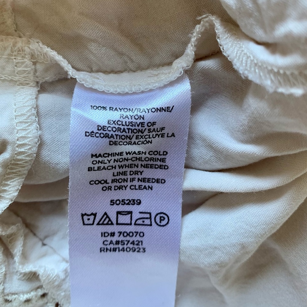 LOFT Cream Lace Blouse, Size L - Picture 6 of 6